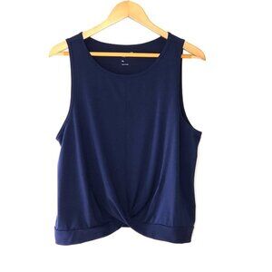 Gap Fit Blue Twist Front Boxy Sleeveless Tank Top size XL